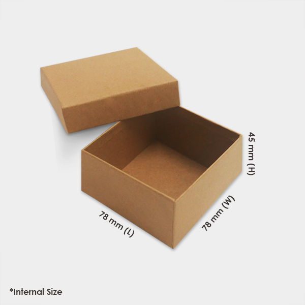 KRAFT BROWN RIGID BOX 78 x 78 x 45 mm