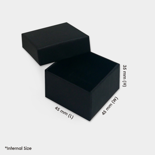 MINI KRAFT BLACK RIGID SQUARE RING BOX 45 x 45 x 35 mm