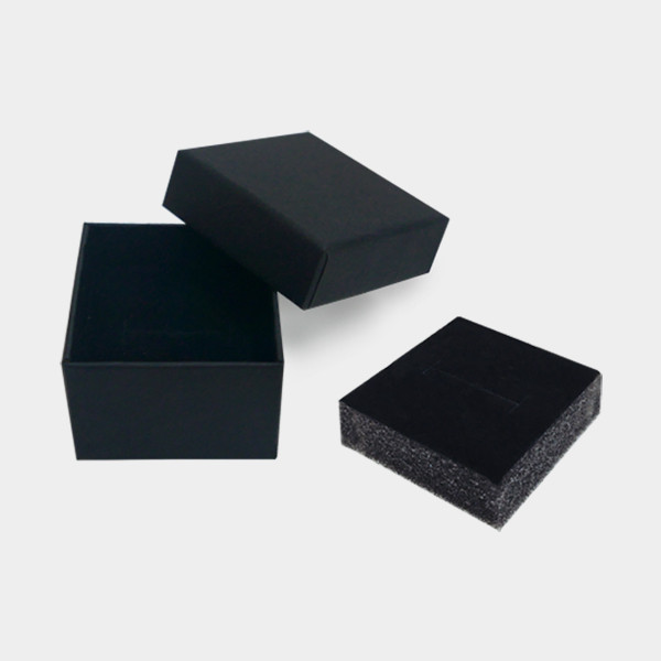 MINI KRAFT BLACK RIGID SQUARE RING BOX 45 x 45 x 35 mm
