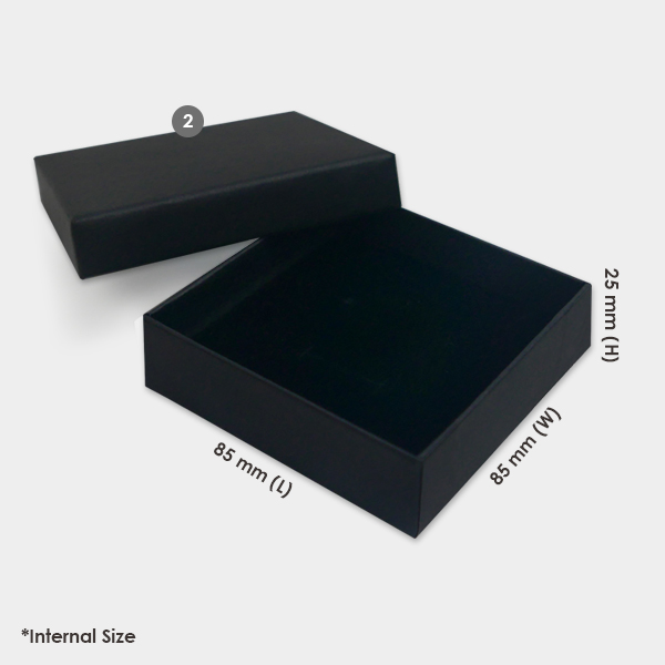 KRAFT BLACK RIGID BOX 85 x 85 x 25 mm
