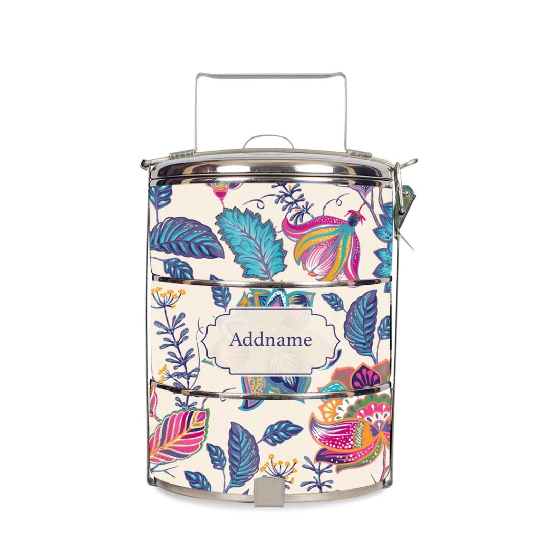 Batik Design Standard Medium 14cm Tiffin Carrier Flora Batik