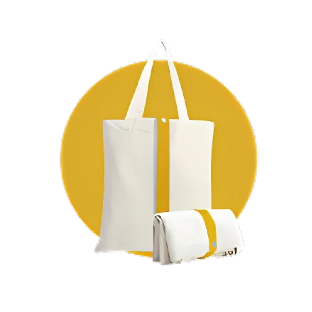 Color Strap Foldable Canvas Tote Bag – 8oz (340×400) - Yellow
