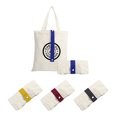 Color Strap Foldable Canvas Tote Bag – 8oz (340×400) - Yellow