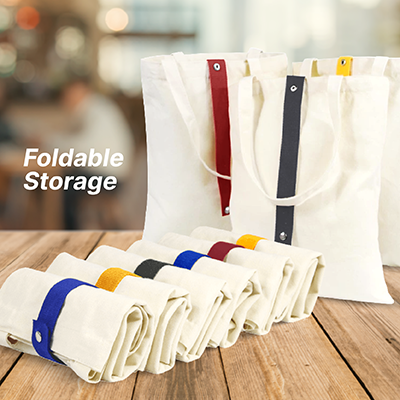 Color Strap Foldable Canvas Tote Bag – 8oz (340×400) - Yellow