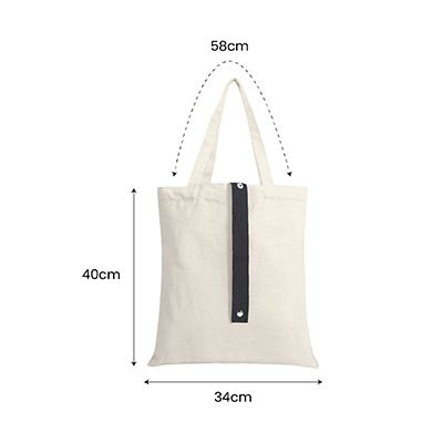Color Strap Foldable Canvas Tote Bag – 8oz (340×400) - Yellow