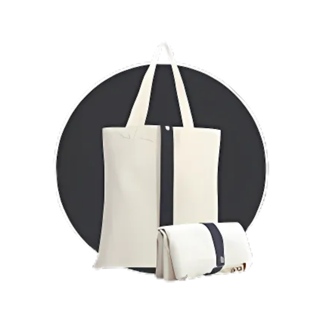 Color Strap Foldable Canvas Tote Bag – 8oz (340×400) - Dark Grey