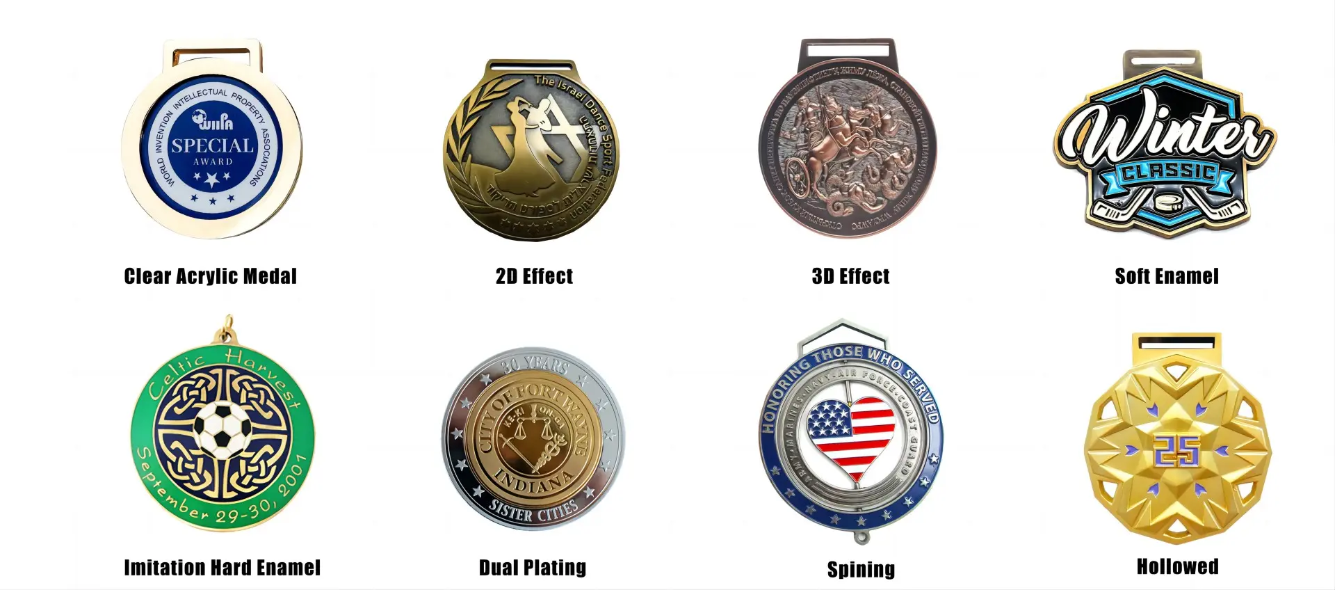 Custom Sports Medals – Zinc Alloy Gold, Silver & Bronze (Irregular Shape)