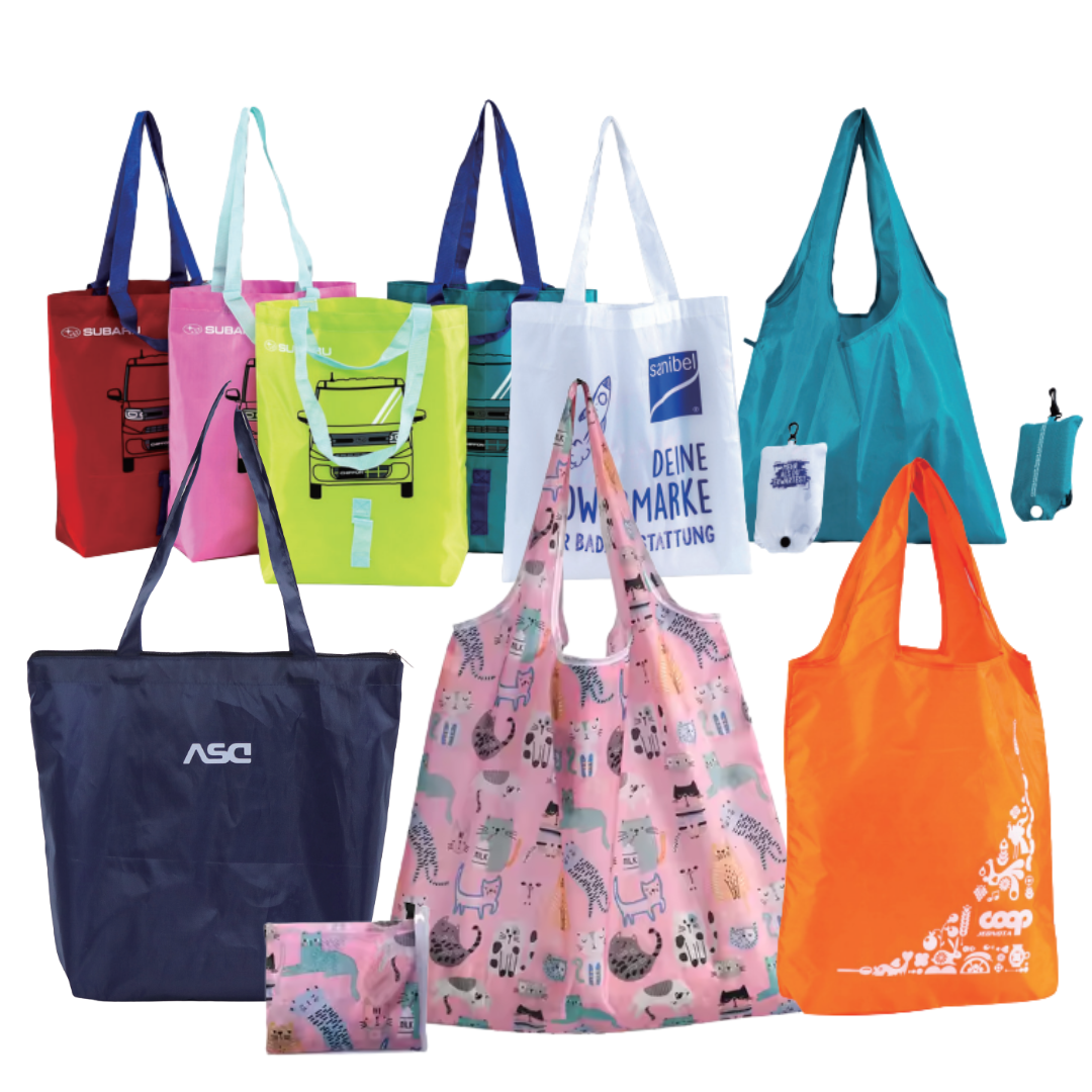 Custom Folding Polyester Shopping Bag – Lightweight, Eco-Friendly & Travel-Ready