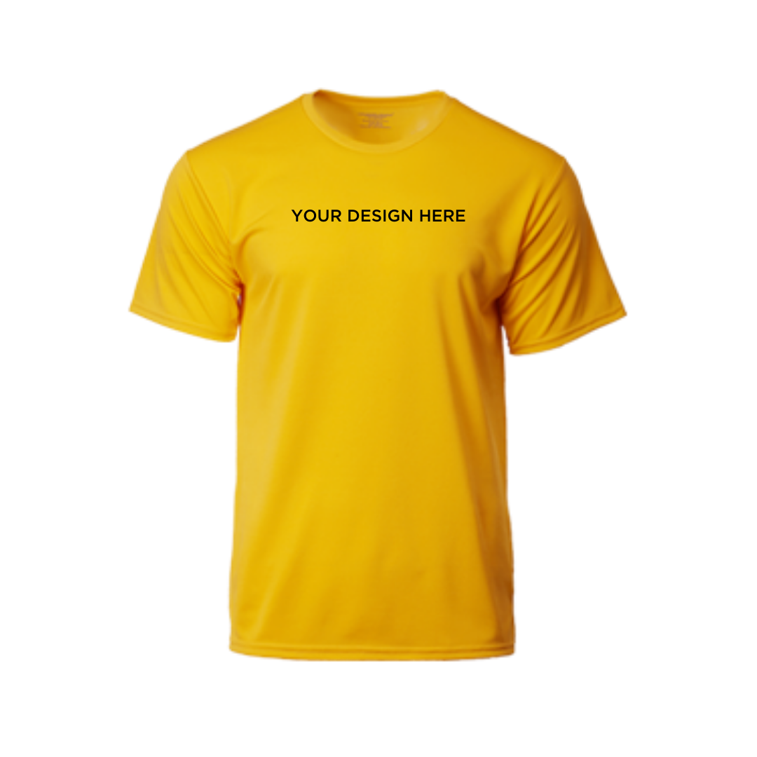 Performance Round Neck Dry Pique Tshirt Gold
