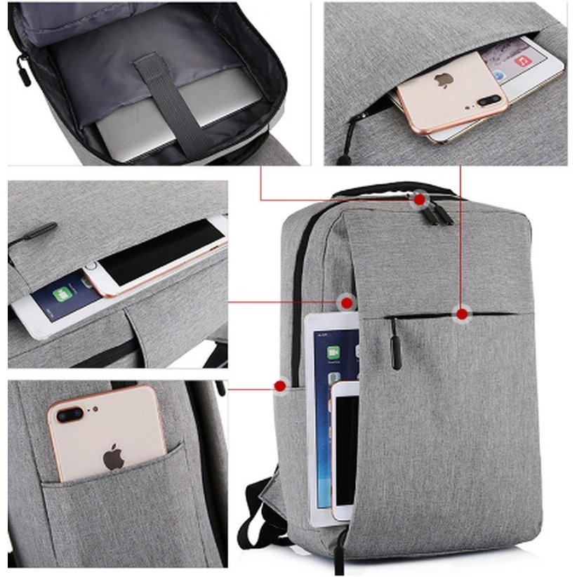 Laptop Bag Travel Bag Business Backpack Leisure Men Bag Man Bag Multifunctional USB Charging Bag - Blue