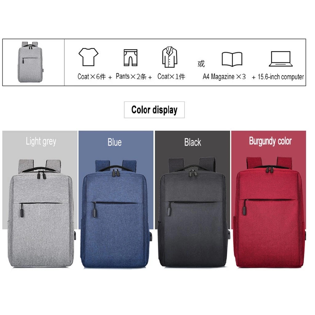 Laptop Bag Travel Bag Business Backpack Leisure Men Bag Man Bag Multifunctional USB Charging Bag - Red