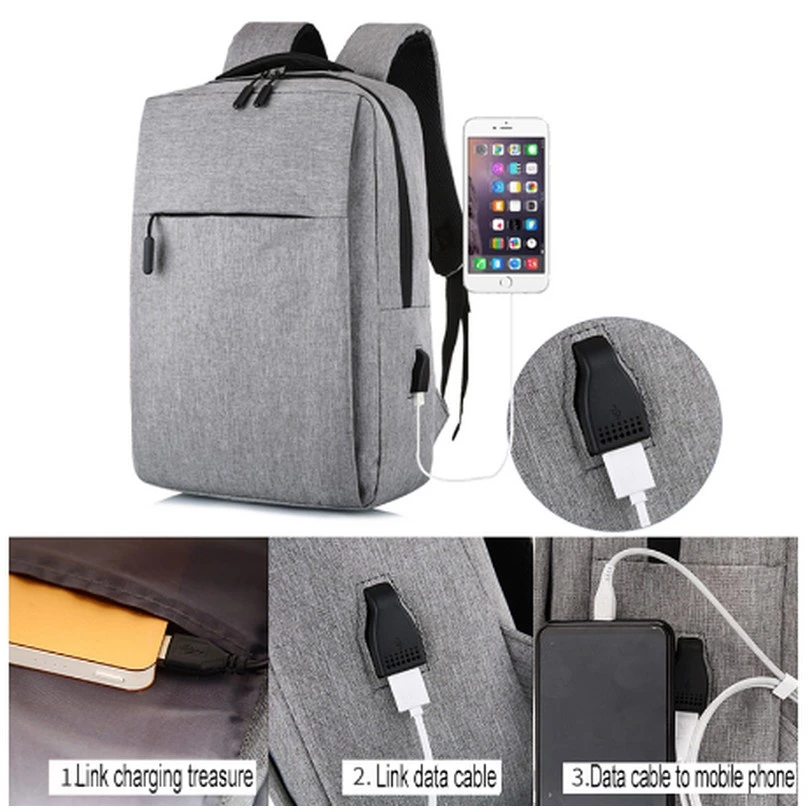 Laptop Bag Travel Bag Business Backpack Leisure Men Bag Man Bag Multifunctional USB Charging Bag - Red