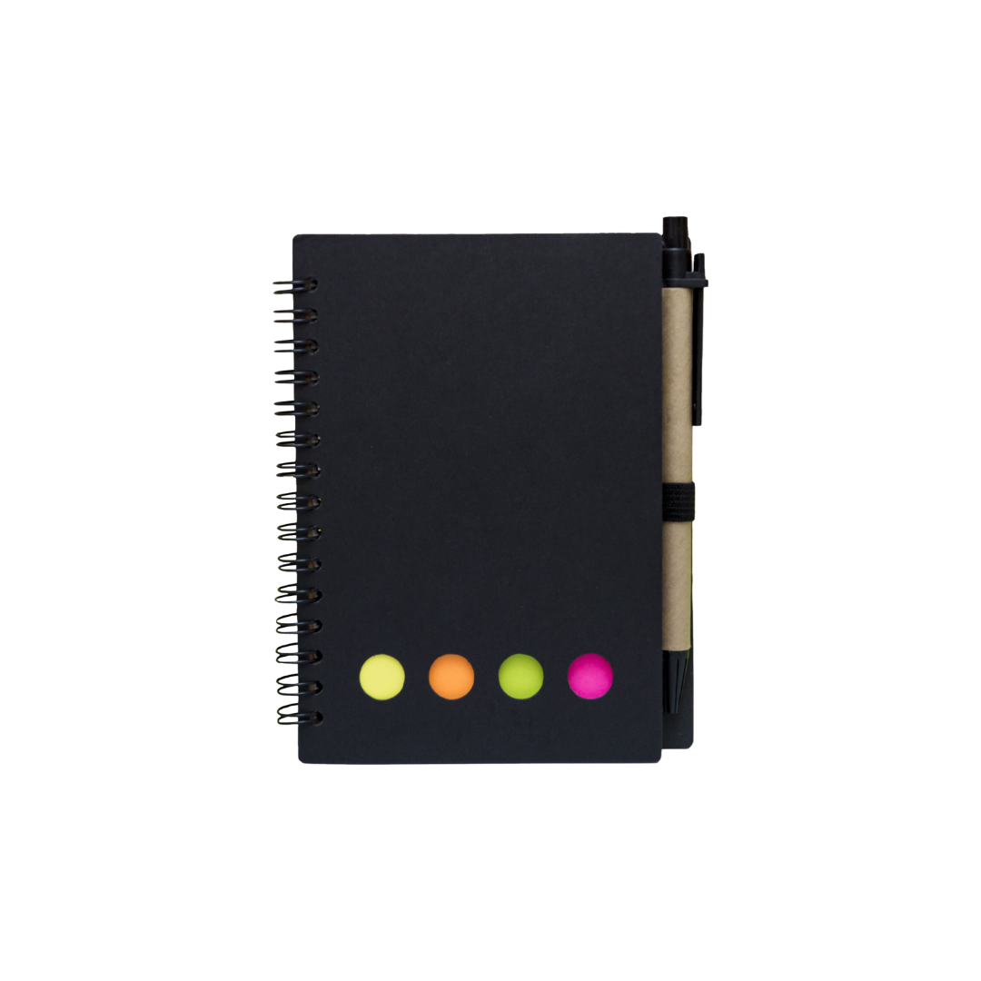 Eco Cover Memopad with Pen – Black (70 Sheets)