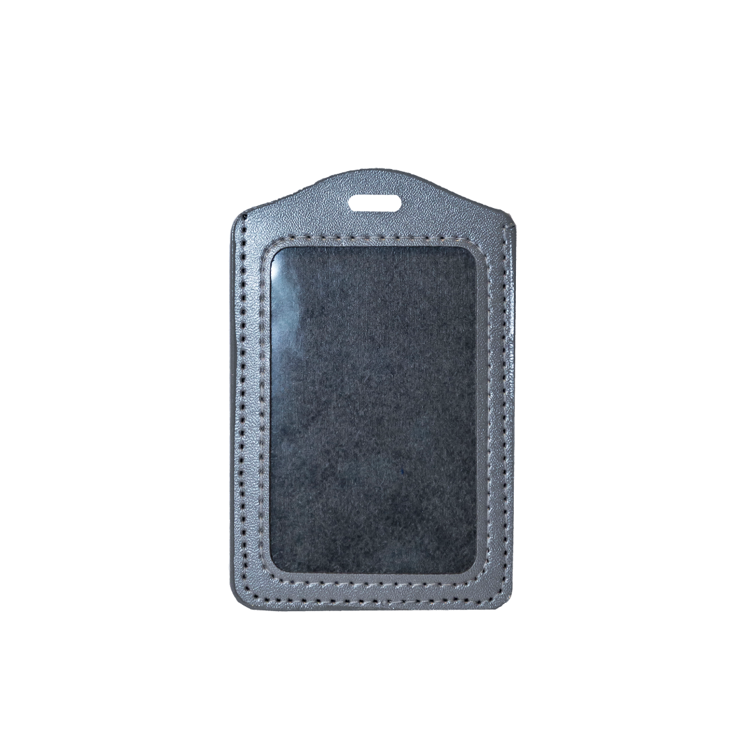 PU ID Card Holder Silver