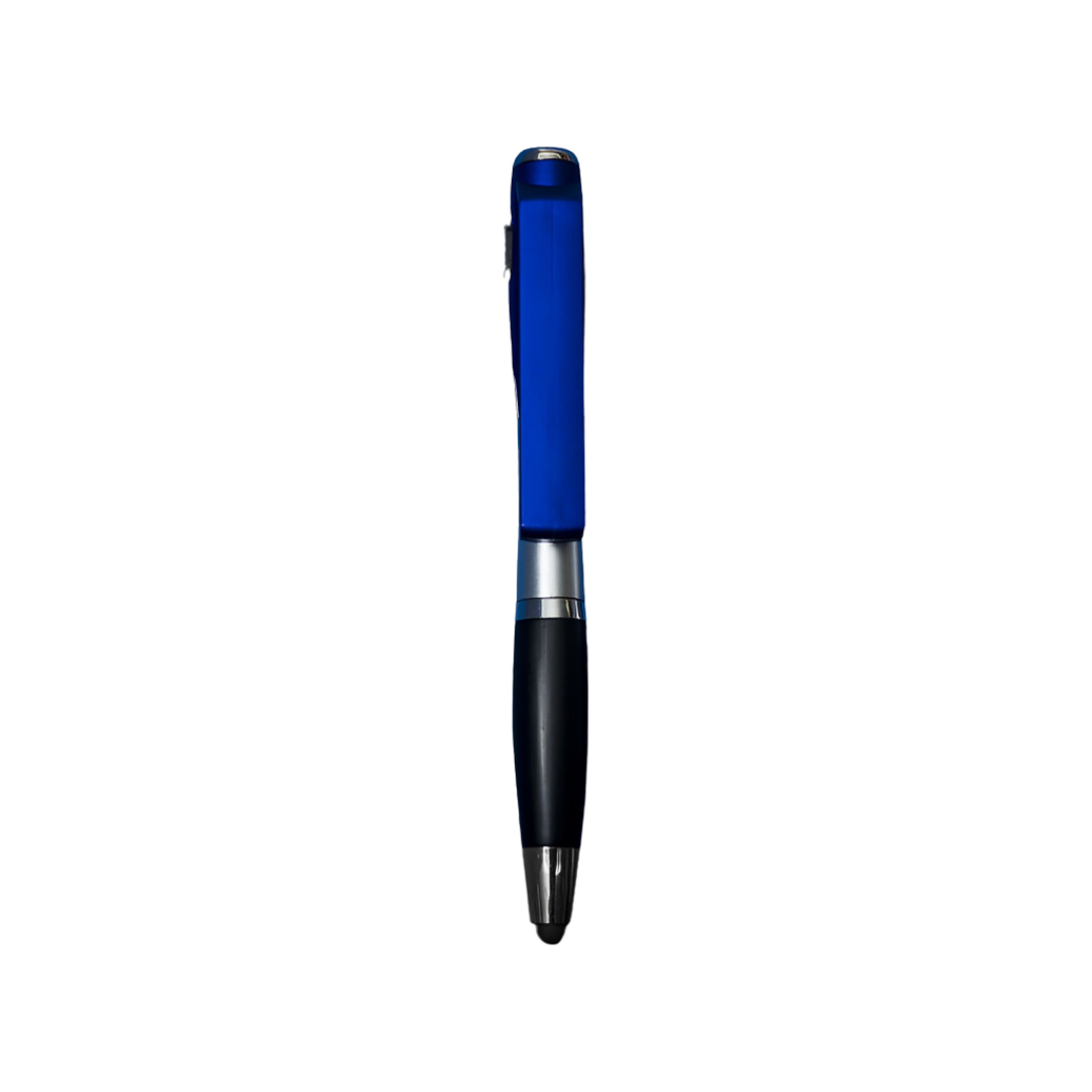 VERSA 4-in-1 Black Ink Plastic Ballpoint Pen with LED Touchlight (Royal Blue)