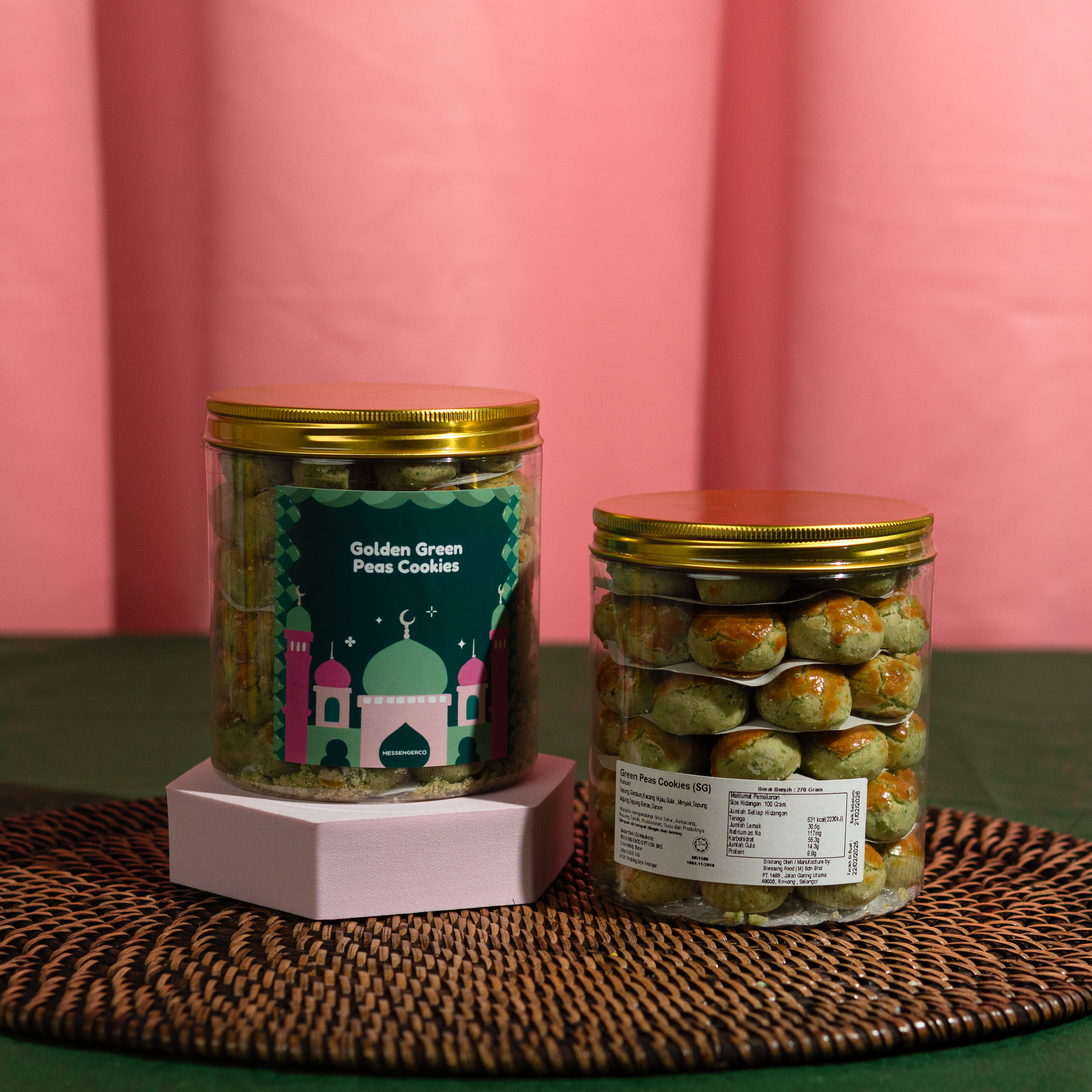 Halal Golden Green Peas Cookies (SG) | 270g | New Year Edition