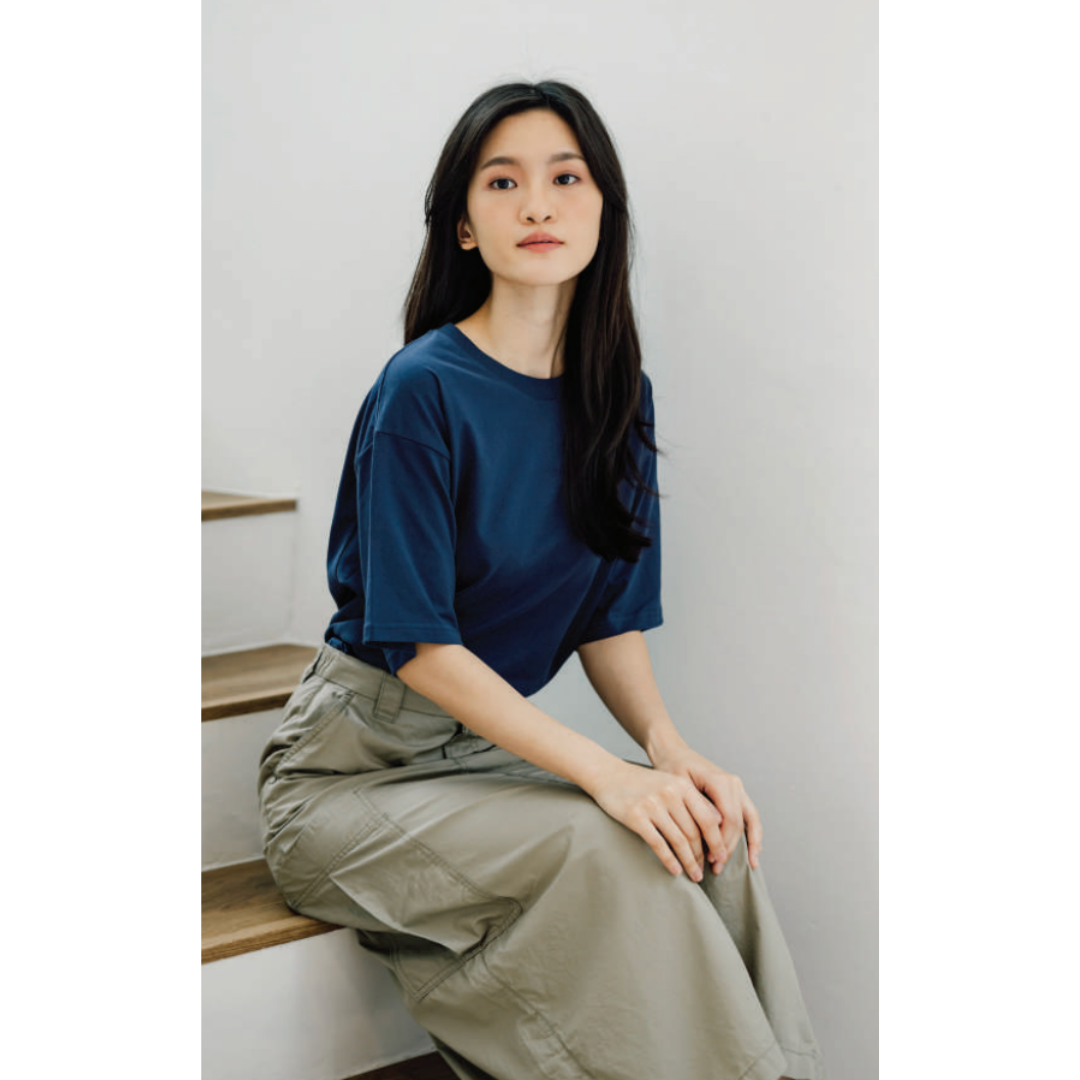 Supreme Siro Cotton Oversized Fit T-Shirt Navy