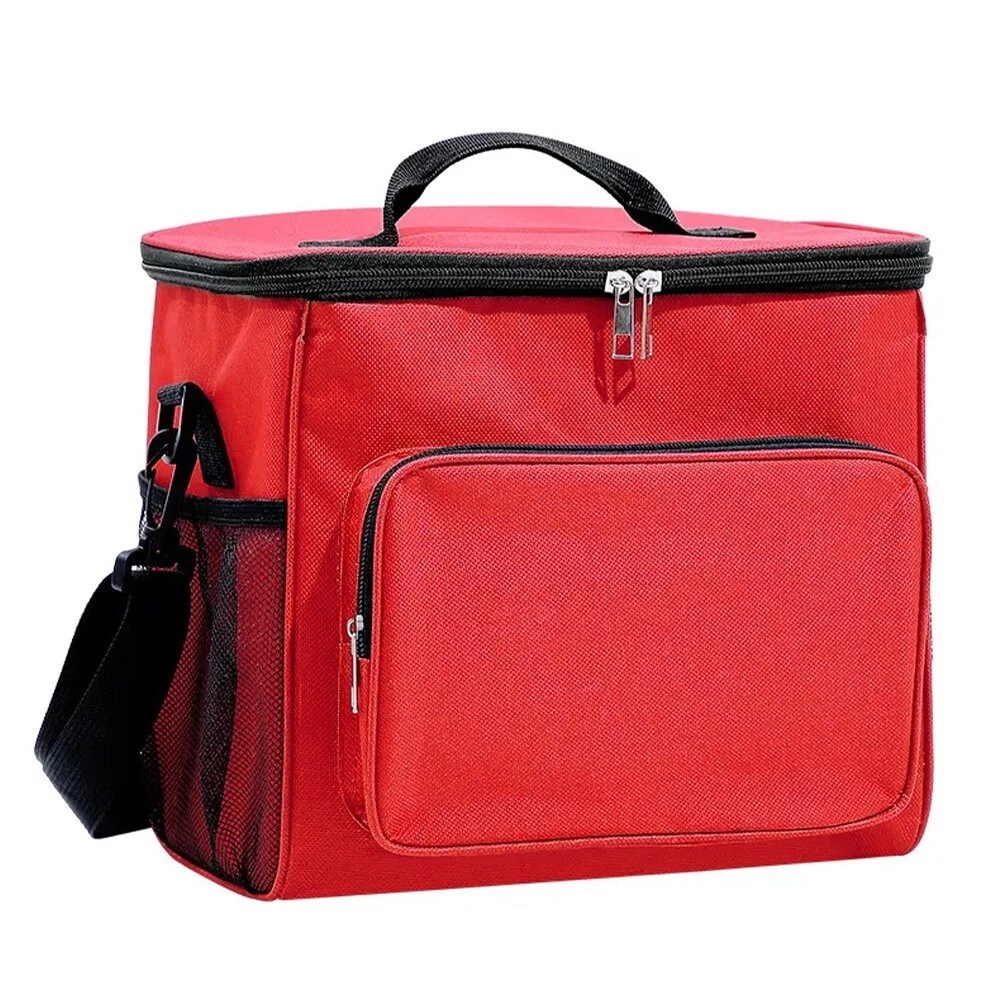 Fashion Lunch Box Women Insulation Carry Tote Bags High Capacity Lunch Bag Original Aluminum Foil Box Thermal Waterproof - Red