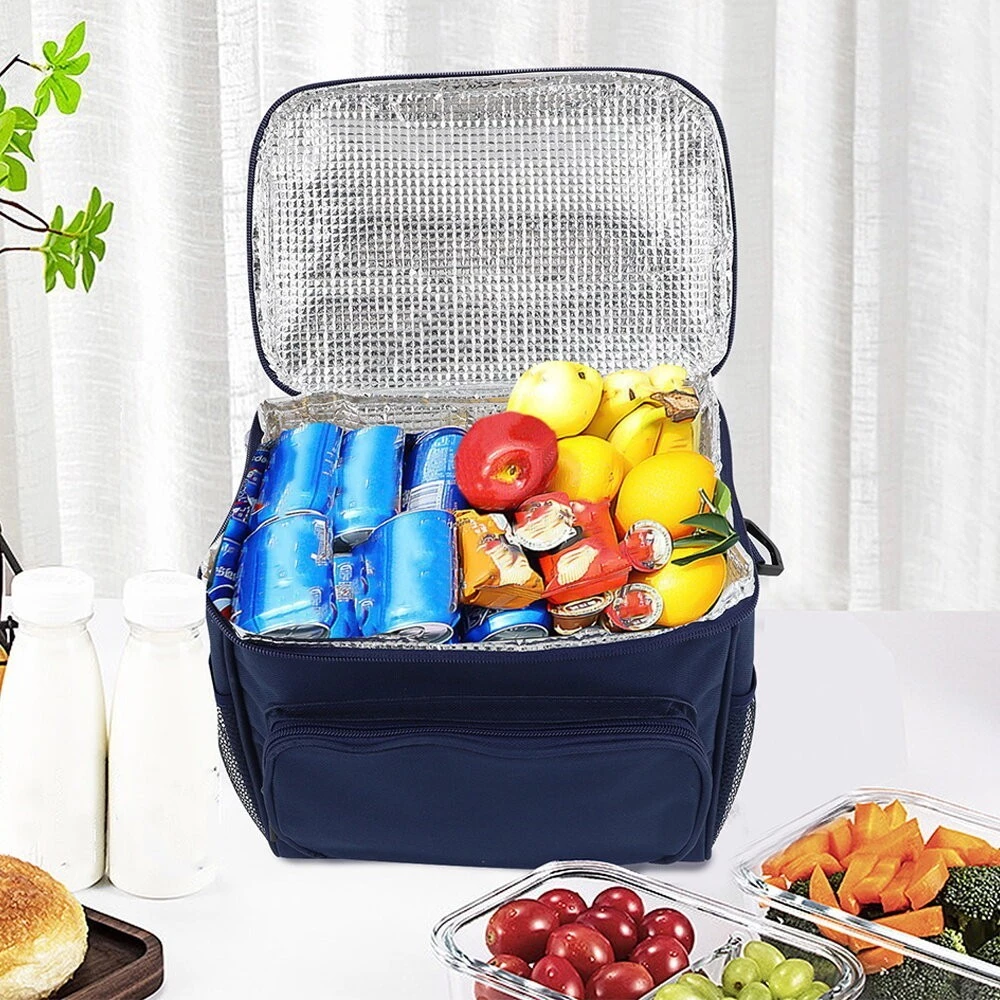 Fashion Lunch Box Women Insulation Carry Tote Bags High Capacity Lunch Bag Original Aluminum Foil Box Thermal Waterproof - Red