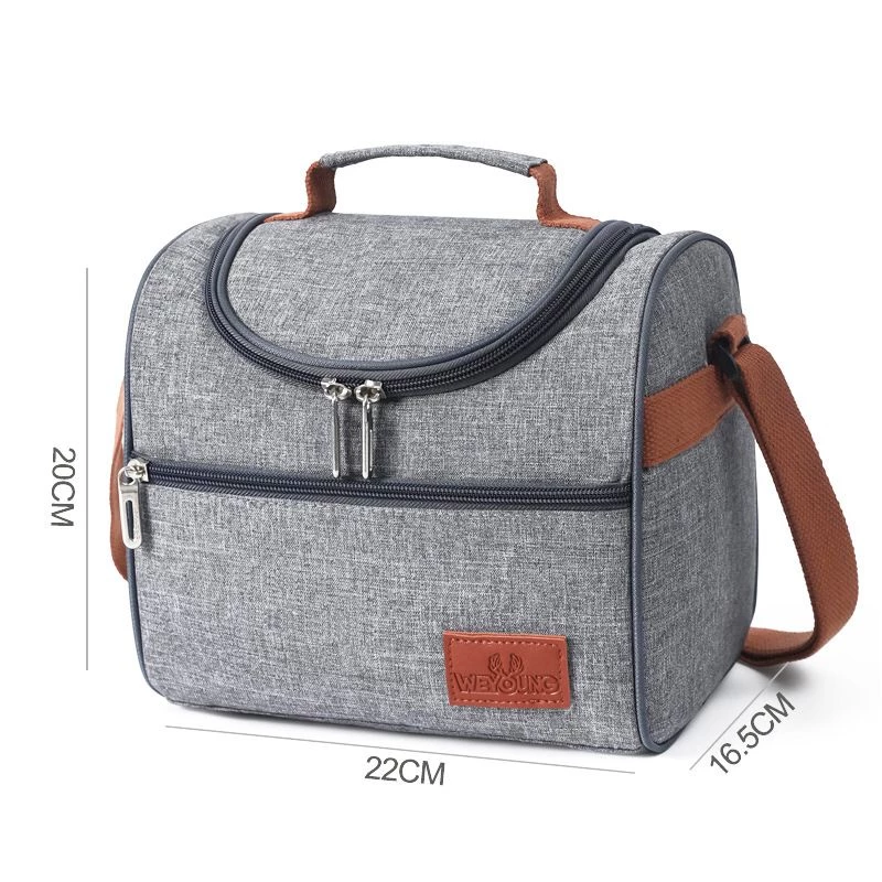 Thermal Lunch Bag for Men & Women Multi-size Insulated Lunch Box Bag - D Shoulder