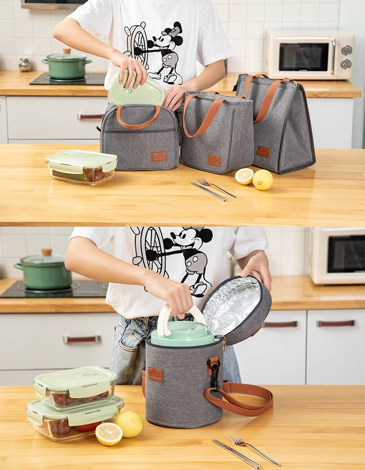 Thermal Lunch Bag for Men & Women Multi-size Insulated Lunch Box Bag - D Shoulder