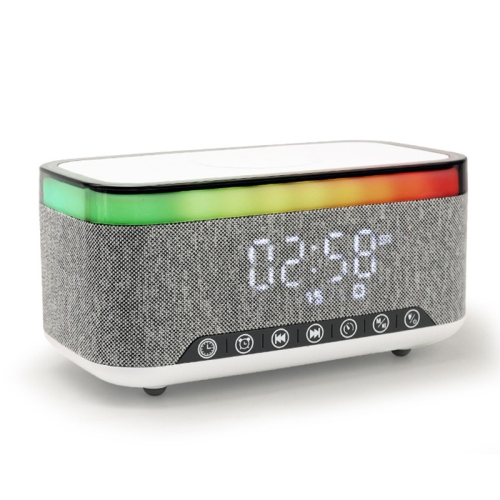 GlowBox S300 - Bluetooth Speaker with 15W Wireless Charging and Alarm Clock