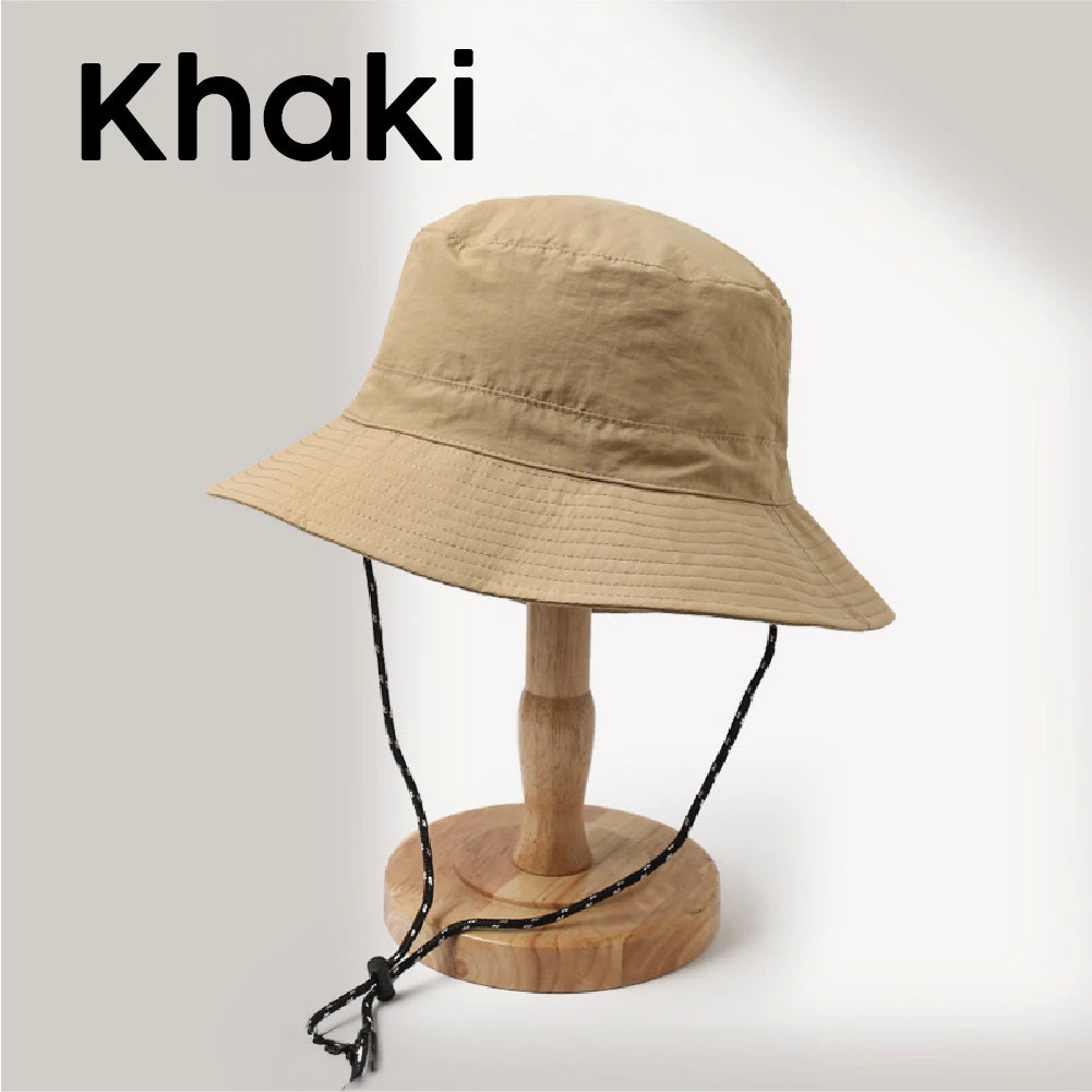 Quick-Dry Waterproof Bucket Hat With String - Khaki