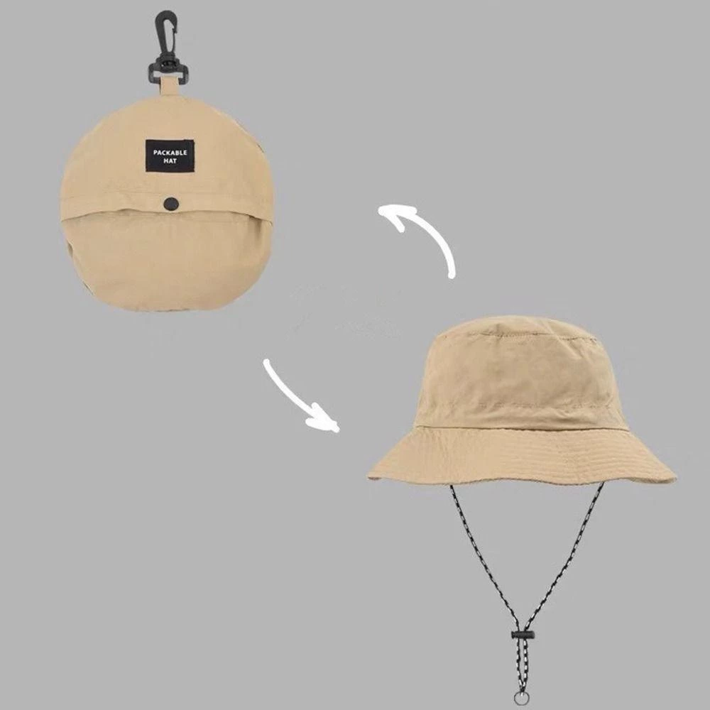 Quick-Dry Waterproof Bucket Hat With String - Khaki