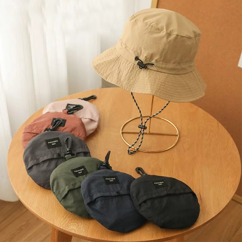 Quick-Dry Waterproof Bucket Hat With String - Khaki