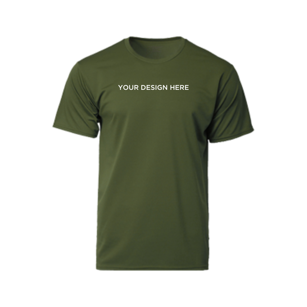 Performance Round Neck Dry Pique Tshirt Military Green