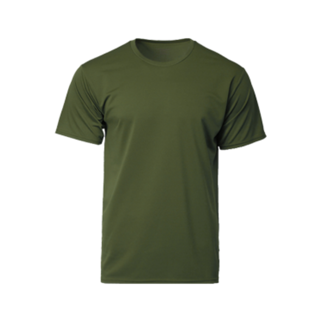 Performance Round Neck Dry Pique Tshirt Military Green