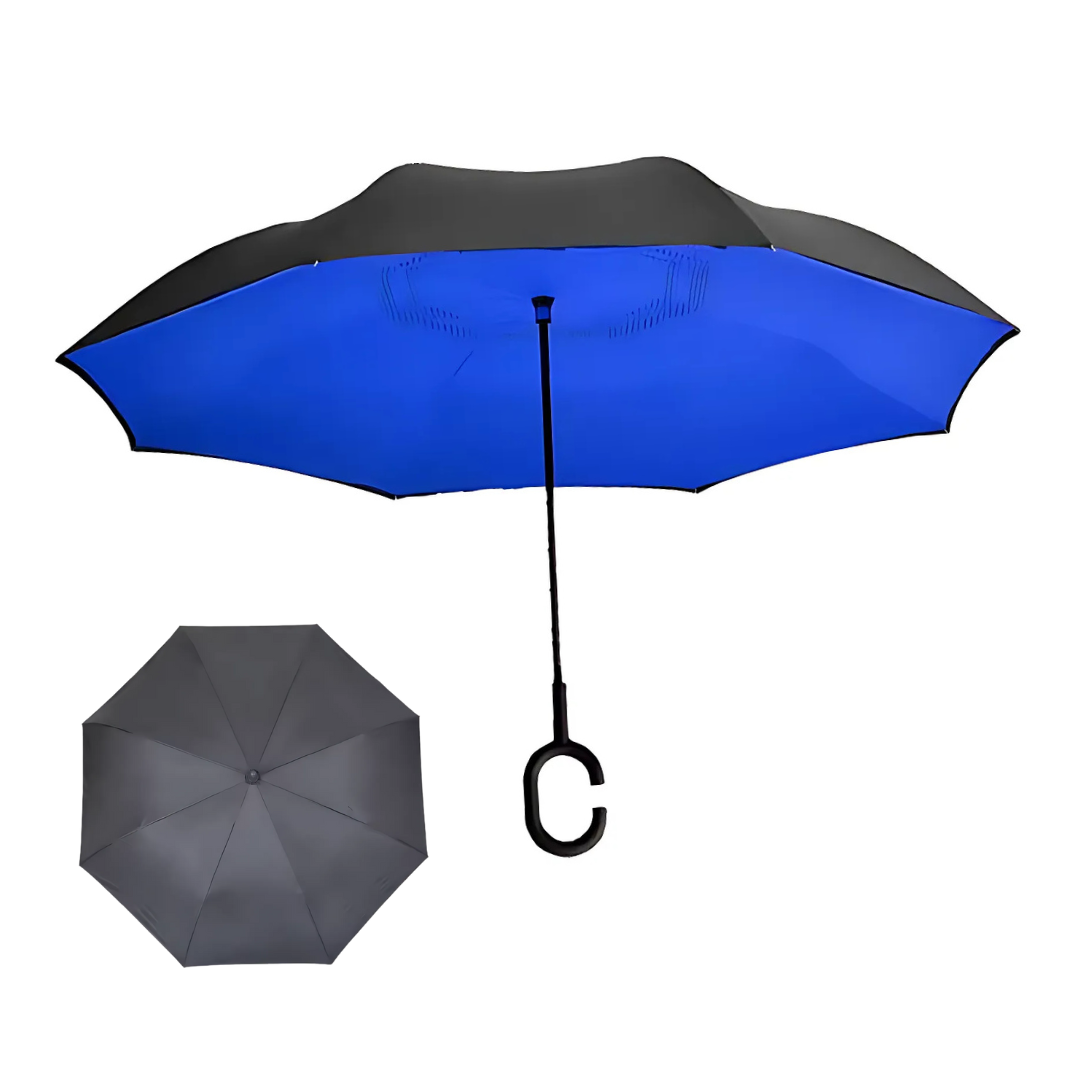Inverted Reverse Umbrella | Upside-Down Double-Layer Windproof Umbrella with C-Hook