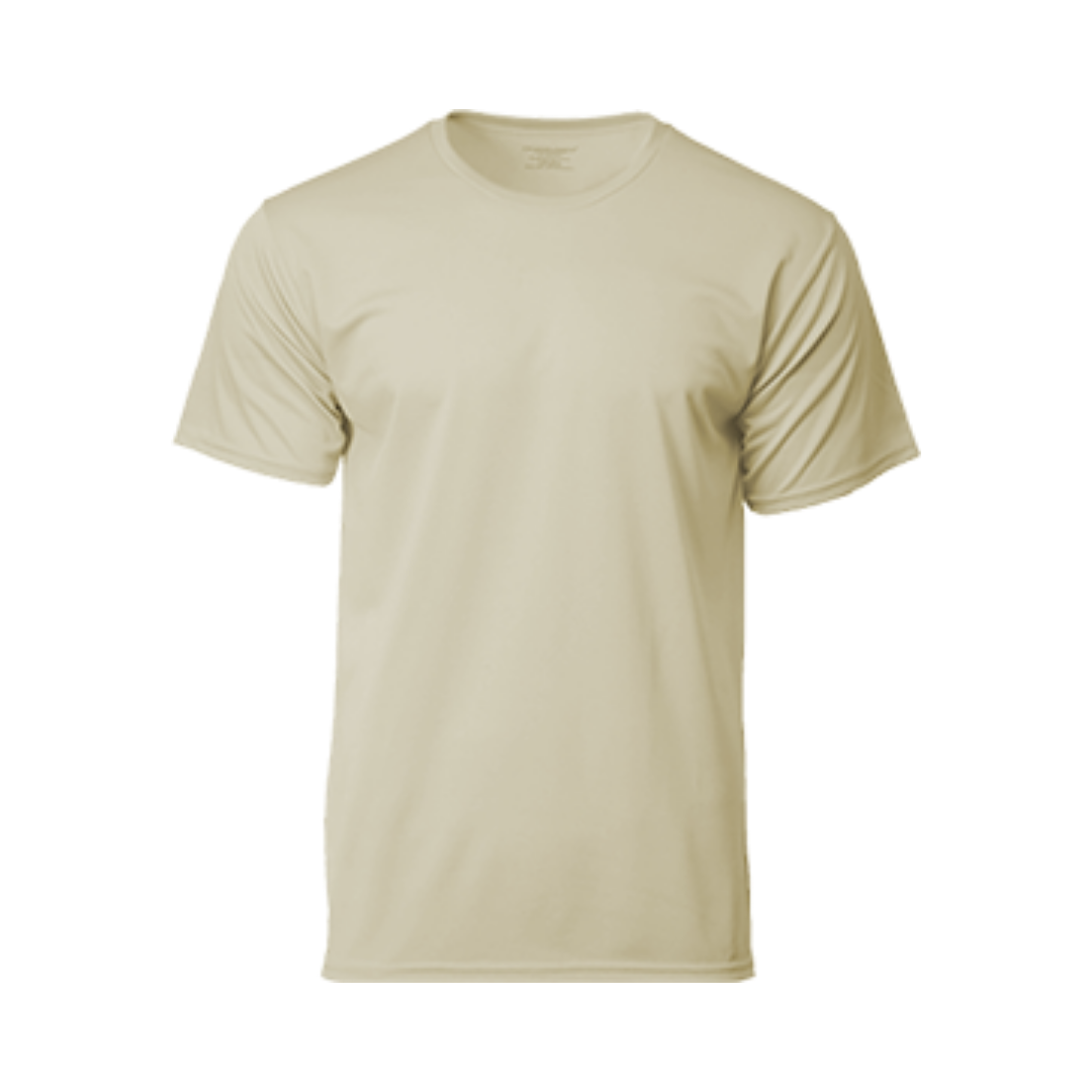 Performance Round Neck Dry Pique Tshirt Wheat