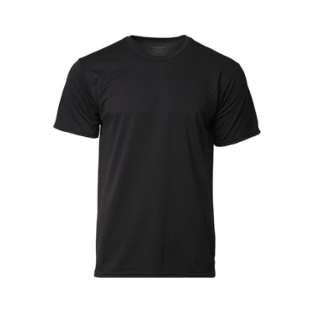 Performance Round Neck Dry Pique Tshirt Black