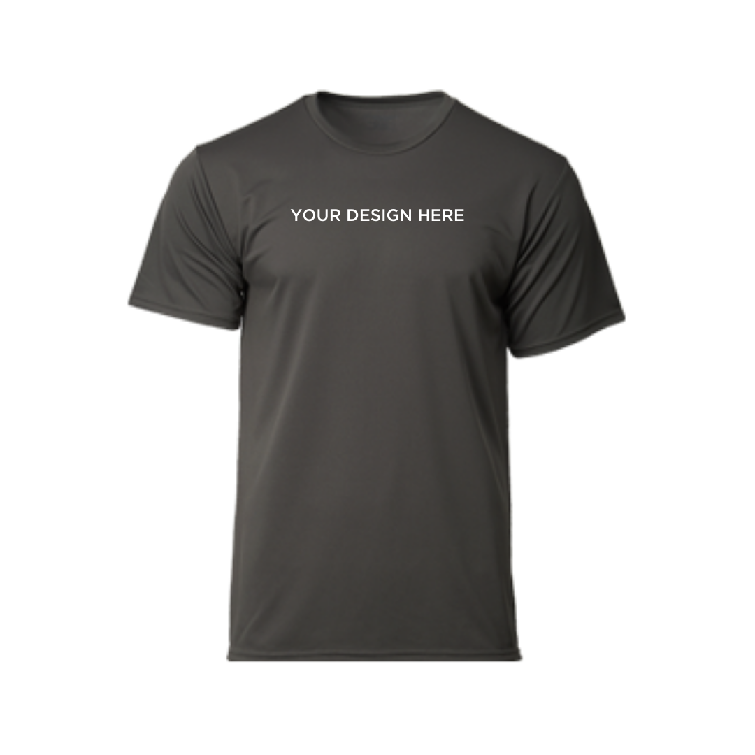 Performance Round Neck Dry Pique Tshirt Charcoal