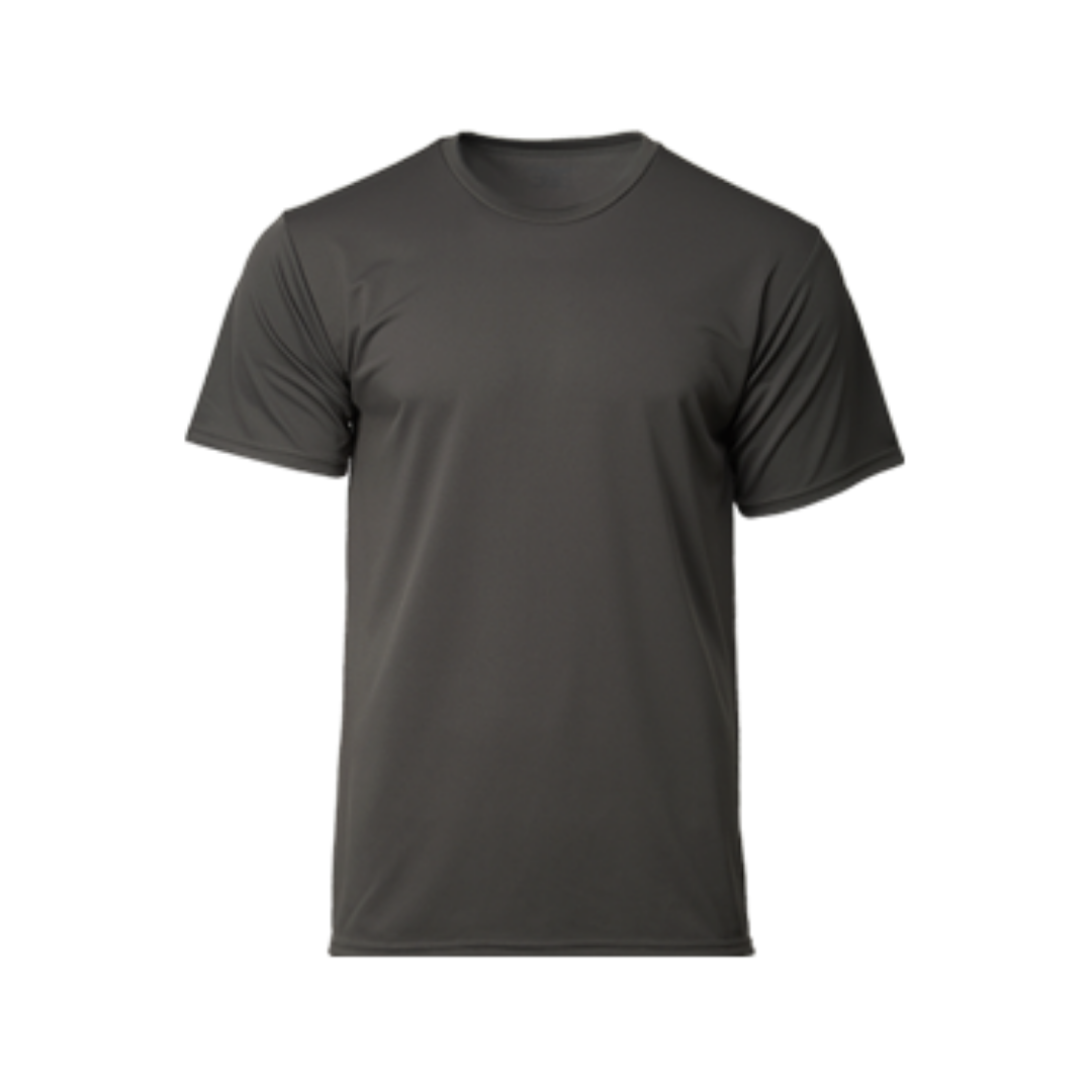 Performance Round Neck Dry Pique Tshirt Charcoal