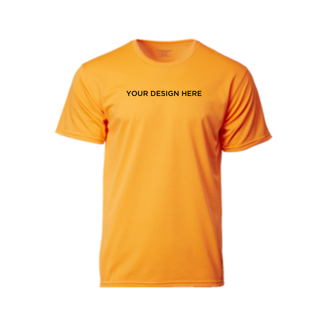 Performance Round Neck Dry Pique Tshirt Neon Orange