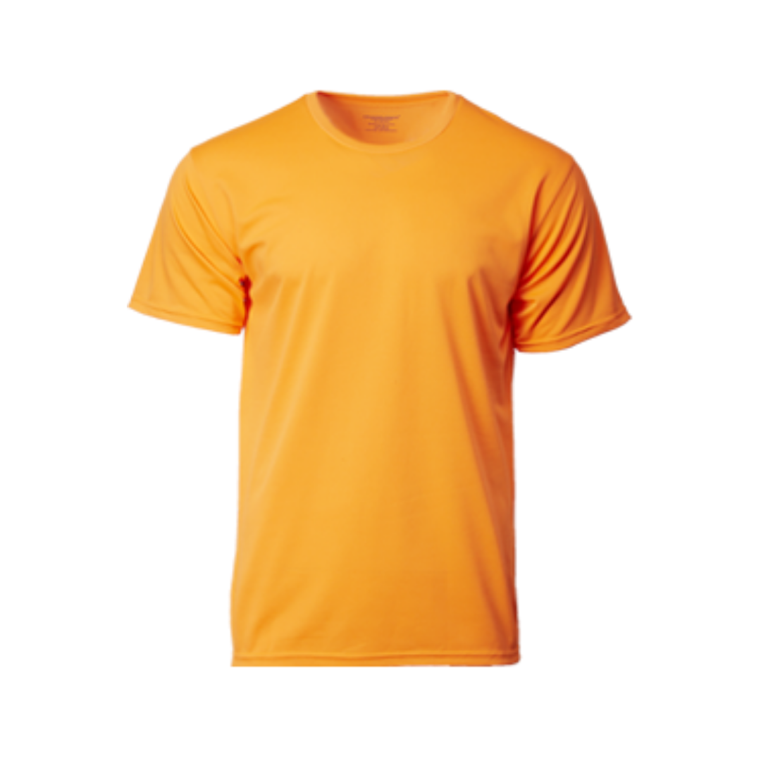 Performance Round Neck Dry Pique Tshirt Neon Orange