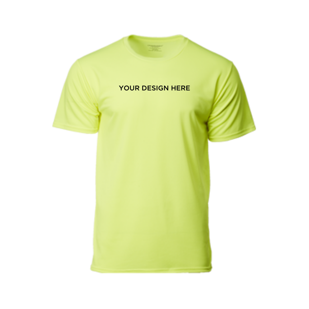 Performance Round Neck Dry Pique Tshirt Neon Green