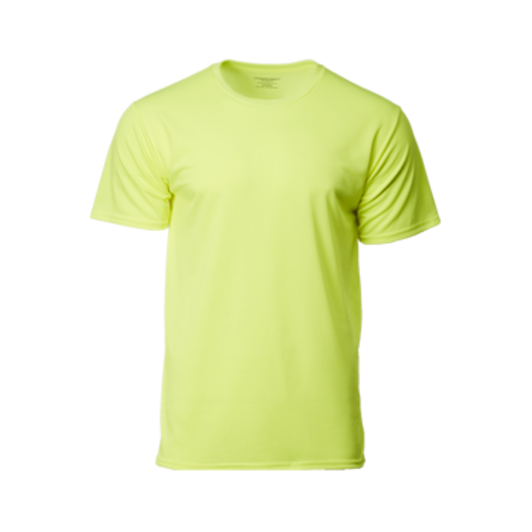 Performance Round Neck Dry Pique Tshirt Neon Green