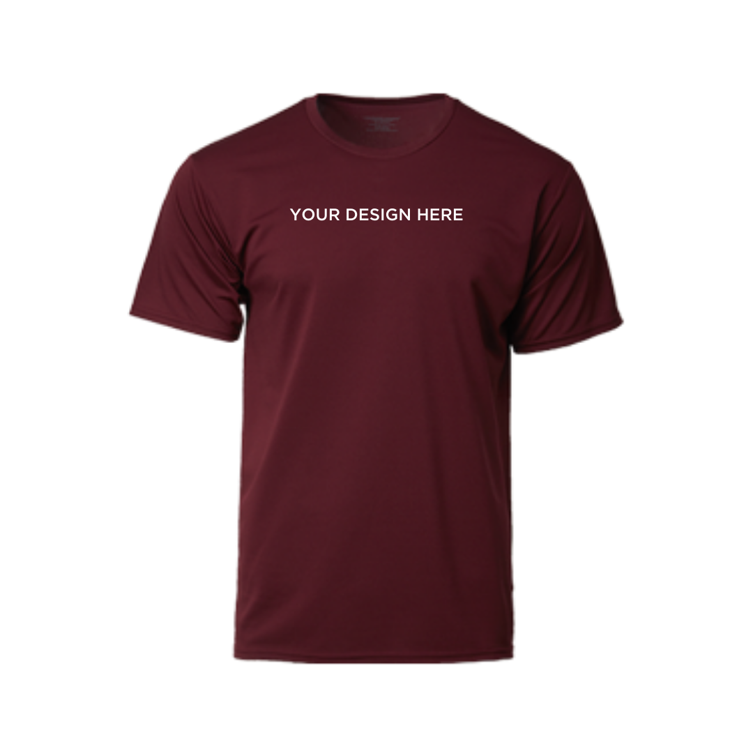 Performance Round Neck Dry Pique Tshirt Maroon