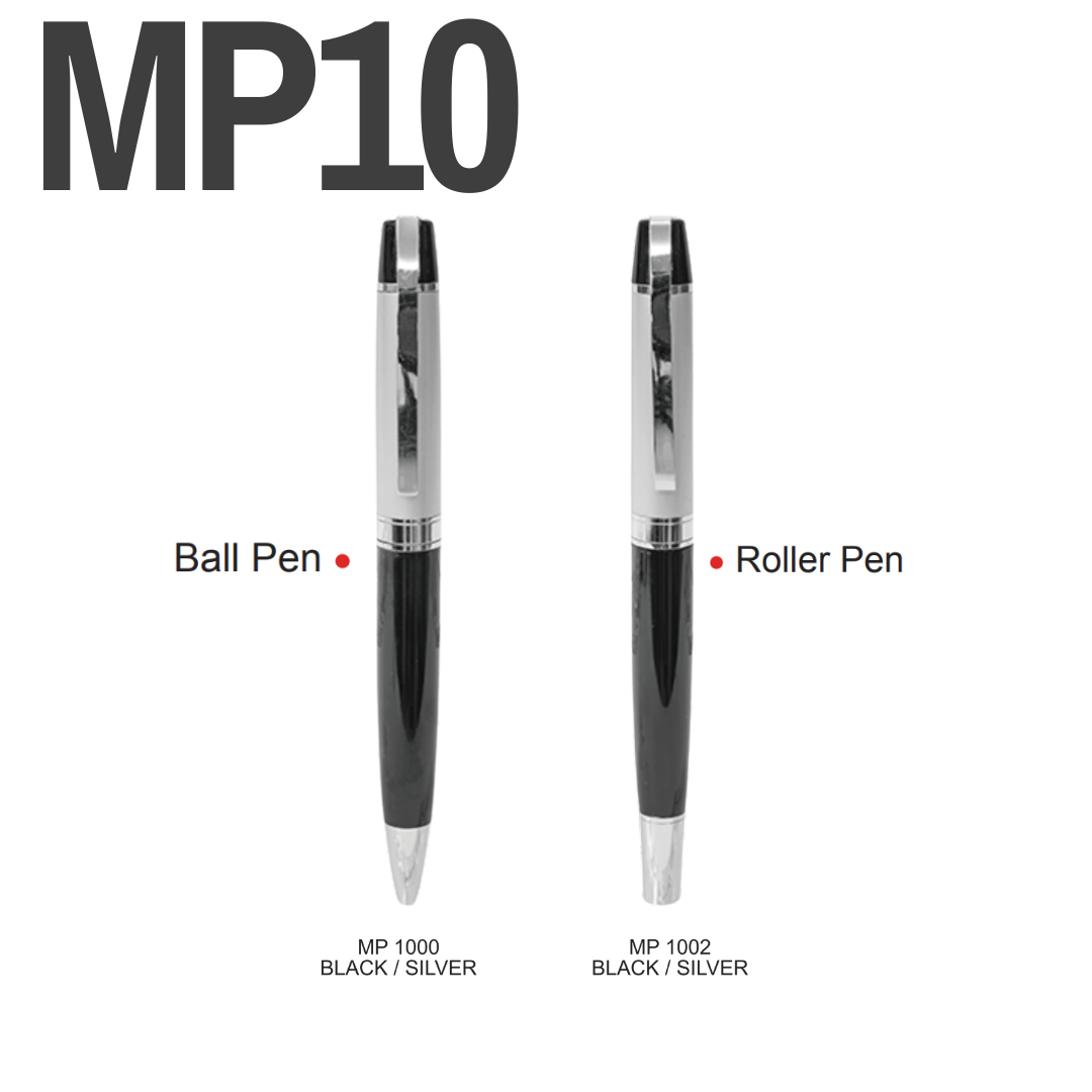AURA Metal Roller Pen – Black & Silver (40g)