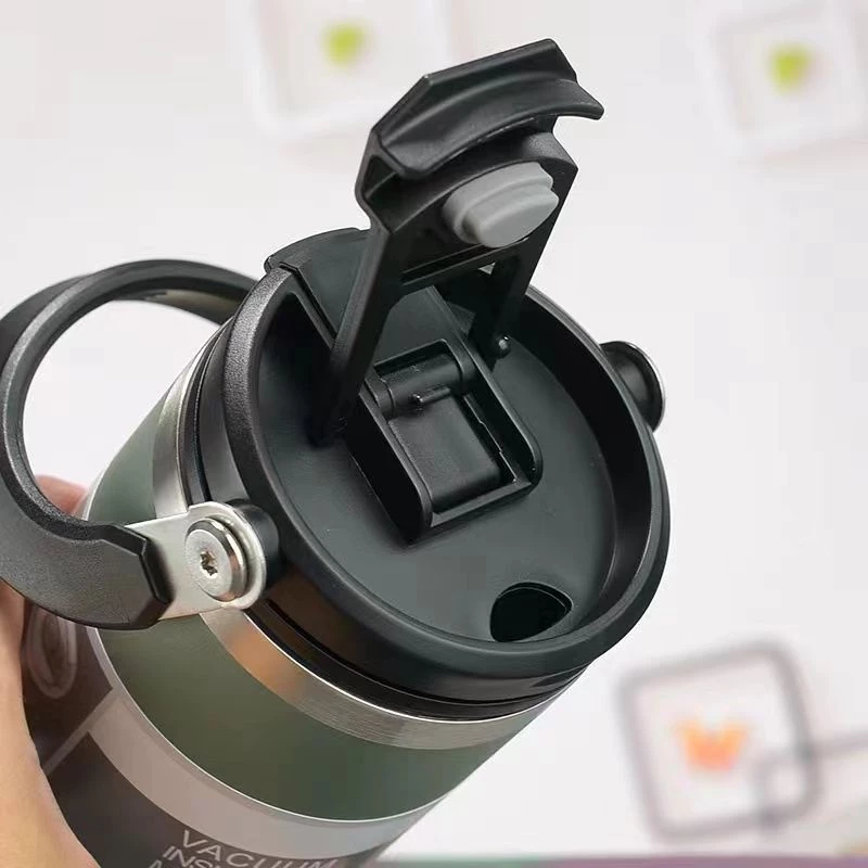 Stainless Steel Thermos Tumbler Mug with Handle 900ml Turquoise - Image 2