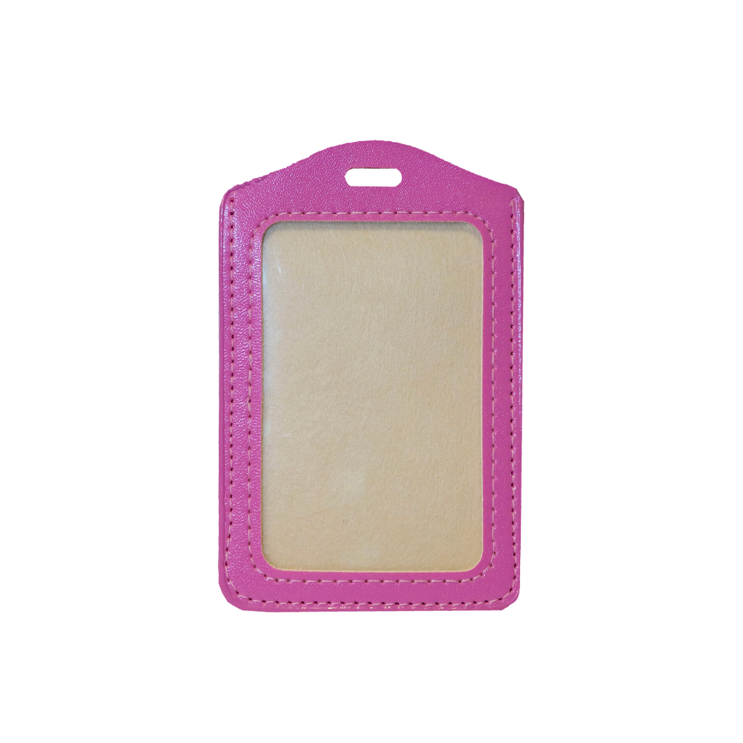 PU ID Card Holder Pink