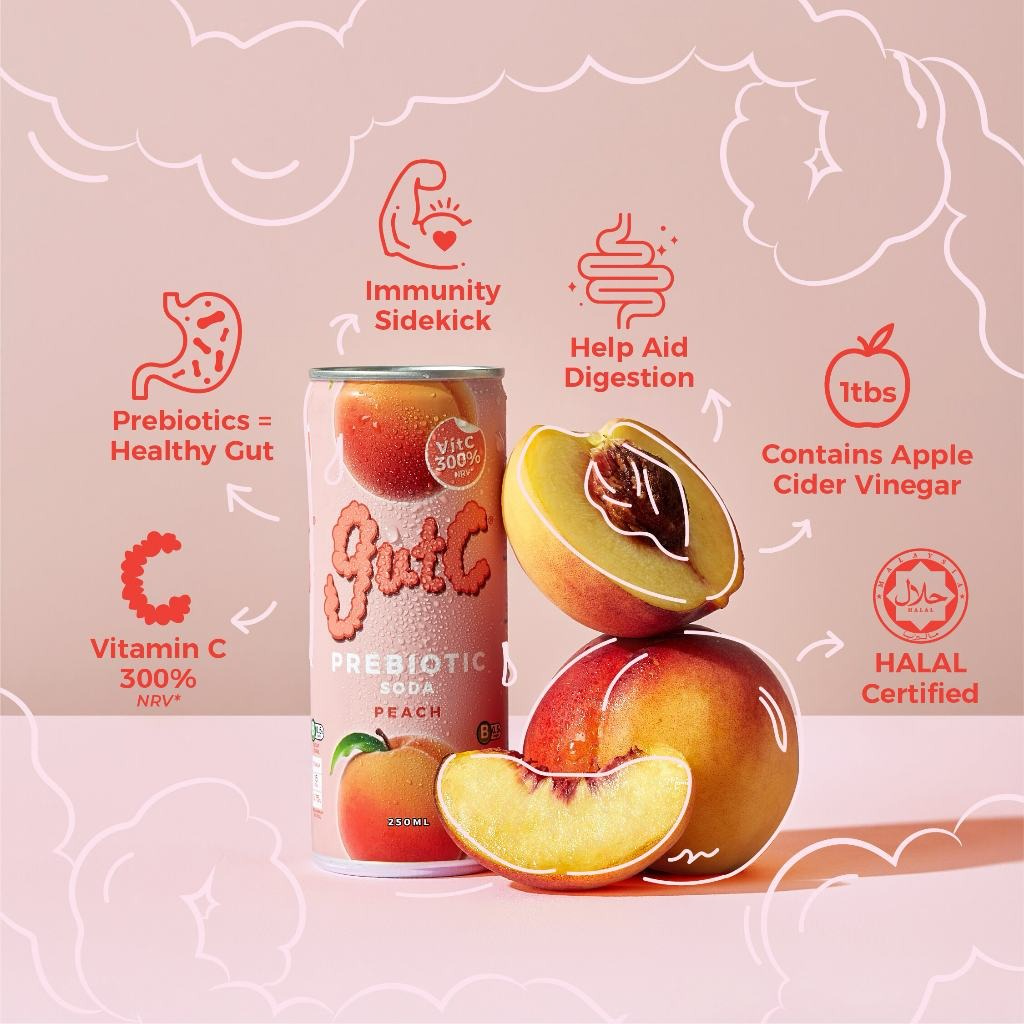 Gutc Peach Soda 250ml - The Tapping Tapir