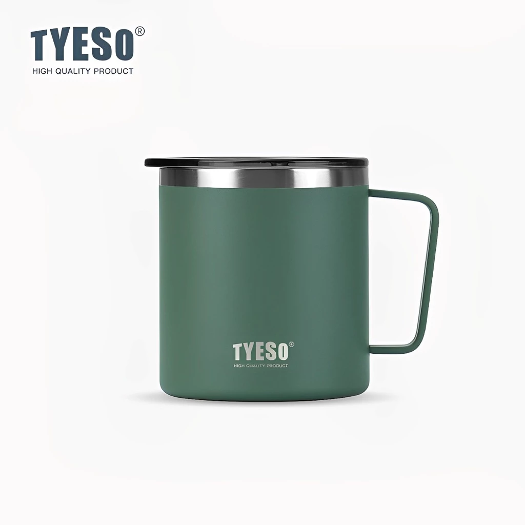 TYESO Hot And Cold Stainless Steel Insulated Thermal Coffee Cup (400ml) Green