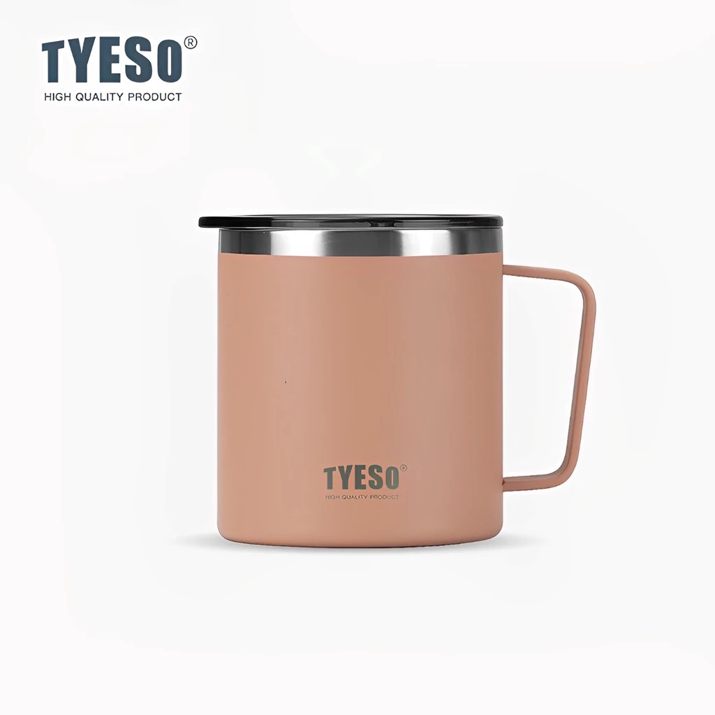 TYESO Hot And Cold Stainless Steel Insulated Thermal Coffee Cup (400ml) Pink