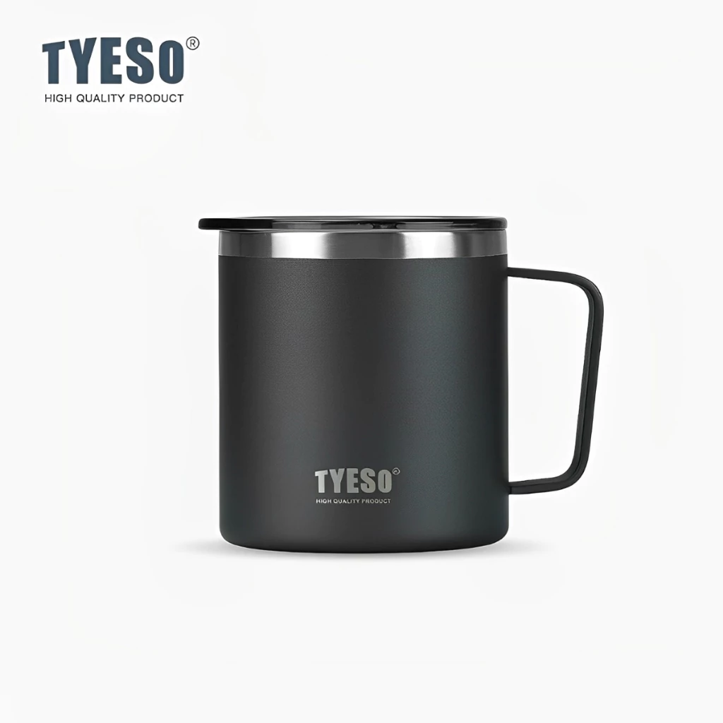 TYESO Hot And Cold Stainless Steel Insulated Thermal Coffee Cup (400ml) Black