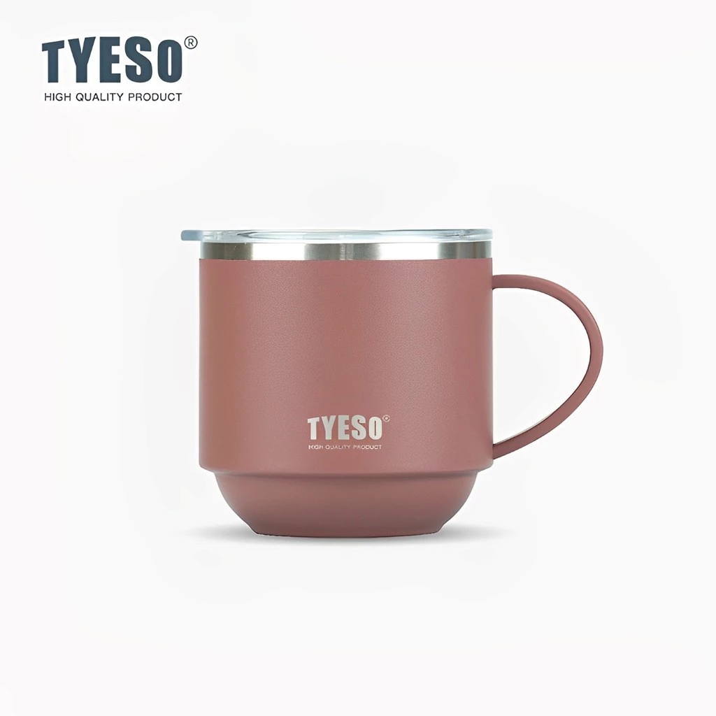 TYESO Stainless Steel Insulated Thermal Coffee Cup Mug (330ml) Pink