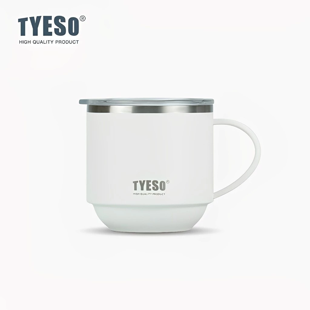 TYESO Stainless Steel Insulated Thermal Coffee Cup Mug (330ml) White